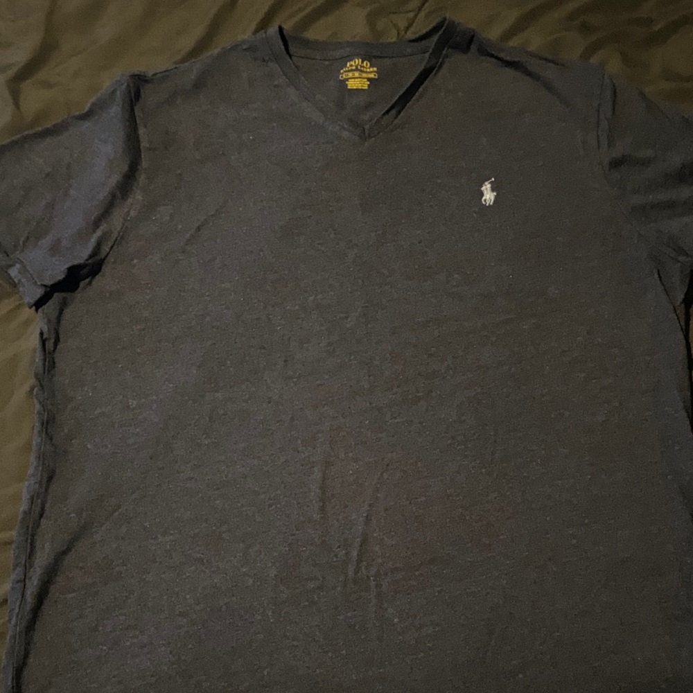 Polo by Ralph Lauren Men's Dark Blue V-Neck Tee